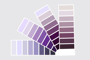 Renkli mor palet. Vektör örnekleri mavi arka planda. Gradyanı olan bir palet. Stok fotoğrafı.