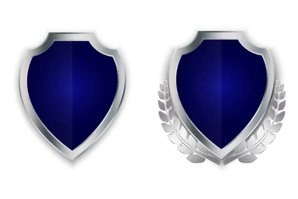 Escudo Azul Vetorial Brasão Armas Família Silver Ilustração Real Heráldica —  Vetores de Stock