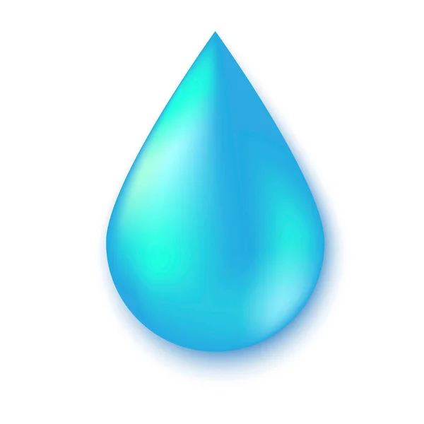 En droppe vatten. Blå regndroppe. Flytande ikon. Illustration av renhet. Vektorikon. — Stock vektor