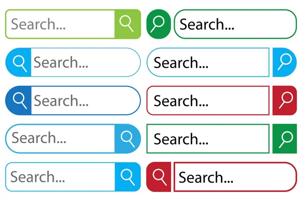 Bar Wyszukiwania Łańcuch Wyszukiwania Strony Internetowej Szukaj Ikony Linia Linii — Wektor stockowy
