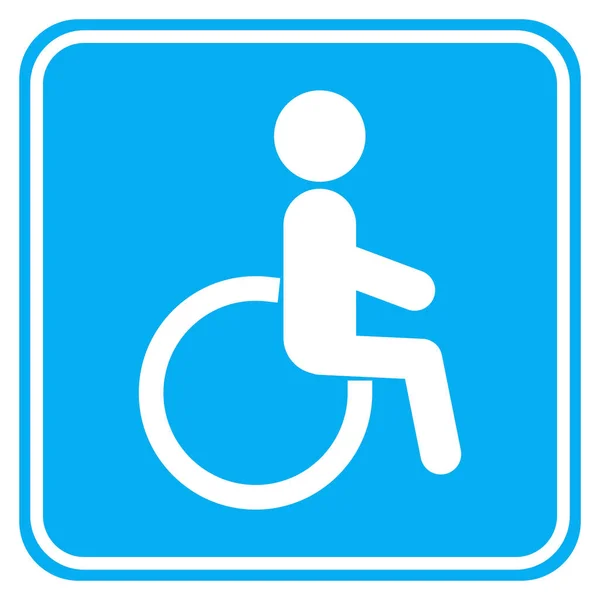 Wheelchair Sign Toilet Disabled People Blue Medical Accessibility Symbol Man — Stock Vector