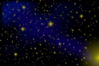 Yıldızlı gökyüzünde bir kuyruklu yıldız. Gece geçmişi. Uzay Galaksisi Kuyruklu bir ateş topu gökyüzünde. Vektör çizimi. Resim yükle.