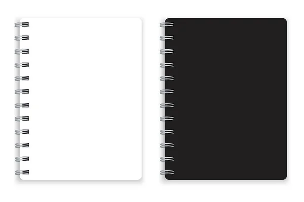 Burla Cuadernos Blanco Negro Bloc Notas Una Espiral Cuaderno Bocetos — Archivo Imágenes Vectoriales