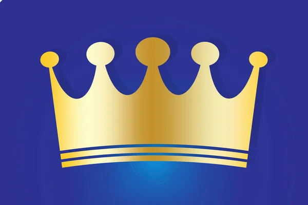Corona d'oro. Il segno del re e della regina. Simbolo di potere. Cappello monarca. Illustrazione vettoriale. — Vettoriale Stock