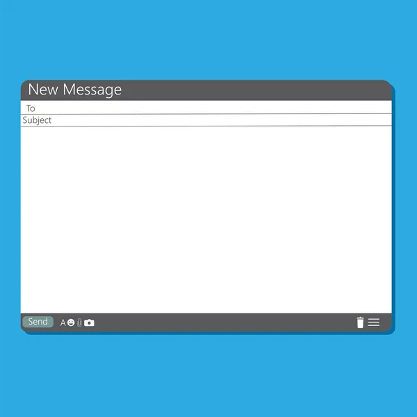 Mail Fereastră Șablon Mesaj Gol Ecranul Browserului Interfață Izolată Ilustrație — Vector de stoc