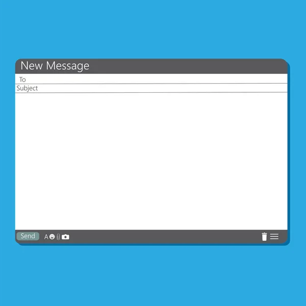Mail Fenster Leere Nachrichtenvorlage Browser Bildschirm Isolierte Schnittstelle Vektorillustration Archivbild — Stockvektor