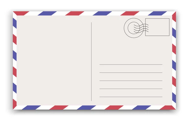 Tarjeta Postal Una Postal Retro Una Carta Vacía Papel Con — Archivo Imágenes Vectoriales