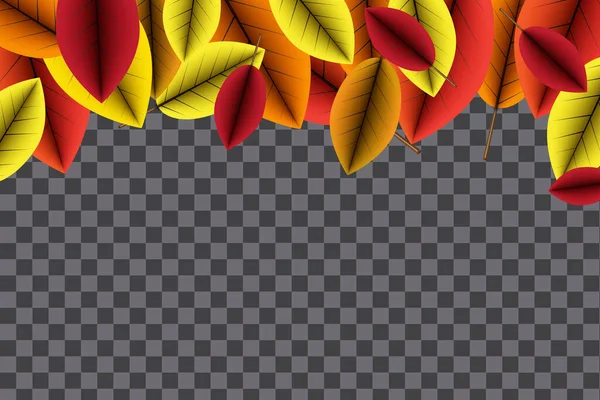 Fall foliage background. Yellow leaves up texture. October pattern. Vector illustration. — Stock Vector