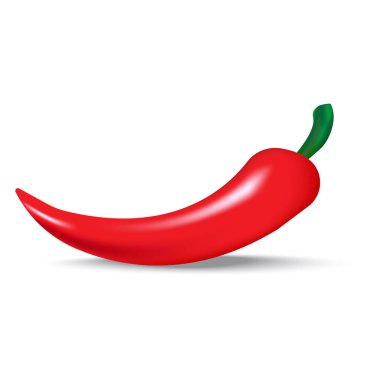 Kırmızı biber. Acı baharat illüstrasyonu. Yeşil saplı gerçekçi biber. Jalapeno biberi. Vektör çizimi. Resim yükle.