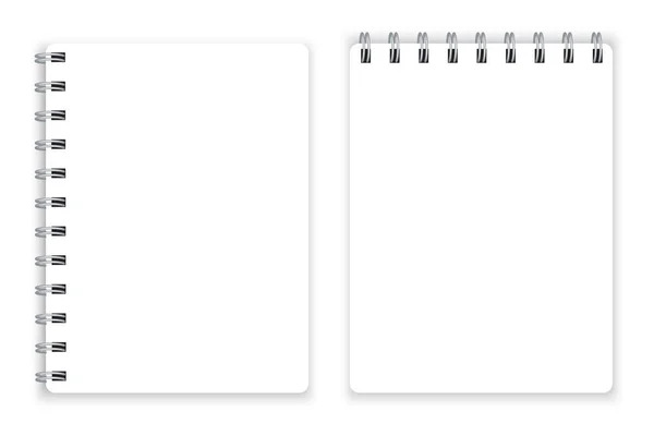 空白记事本顶部和侧面的螺旋形记事本 把日记本装订好矢量图解 股票形象 — 图库矢量图片