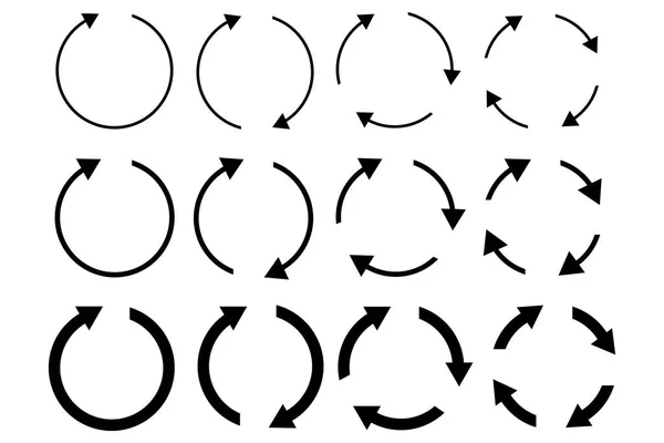 Icône Recyclage Ensemble Flèches Circulaires Symbole Mouvement Réinitialiser Bouton Illustration — Image vectorielle