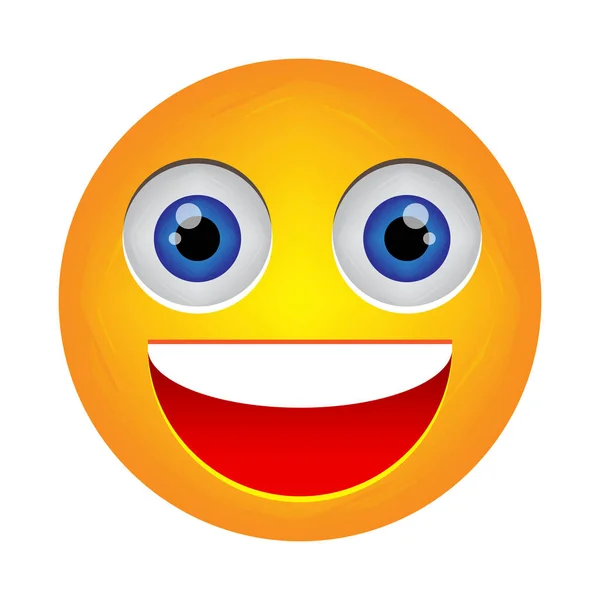 Smiley Ansikte Glad Känsla Emoji Tecknad Boll Med Ett Leende — Stock vektor
