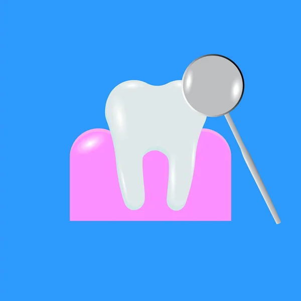 歯の拡大鏡 任意の目的のための素晴らしいデザイン 健康管理 組織設計のための線形歯拡大鏡 ベクターイラスト — ストックベクタ