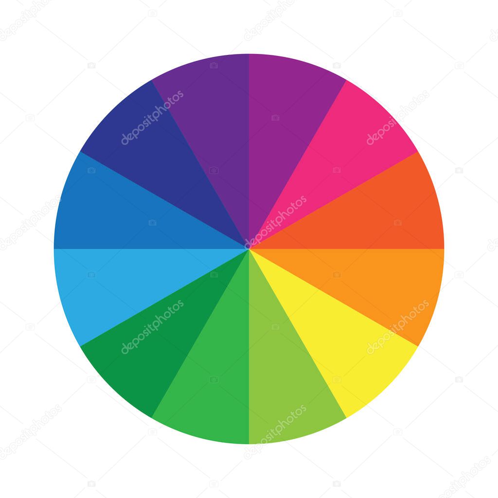 Colored sectors, great design for any purposes. Color chart. Vector color palette. Round logo. Vector illustration. Stock image.
