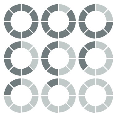 Rapor tasarımı için daire çizelgesi olan modern bilgi. Modern bilgi grafiği. İş süreci. Vektör çizelgesi. Vektör tasarımı.