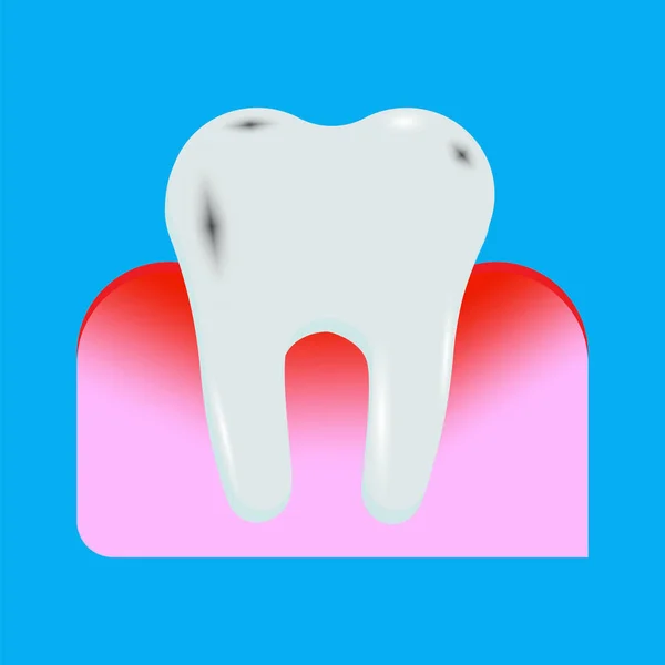 マーケティングデザインのためのガムの歯と現実的なアイコン 歯茎の歯 現実的なベクトル図 衛生用品だ 手続き面 — ストックベクタ