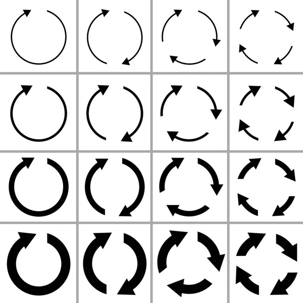 Kreisförmiger Pfeil Der Box Transformationssymbol Kreislaufsymbole Set Von Runden Pfeilen — Stockvektor