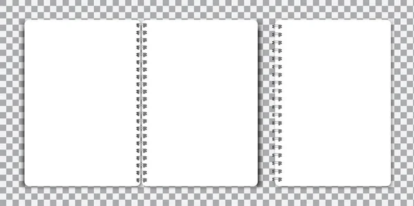 閉じたノートブックを開きます らせん状に空のメモ帳 螺旋状の白いパッド ベクトルイラスト ストック画像 — ストックベクタ