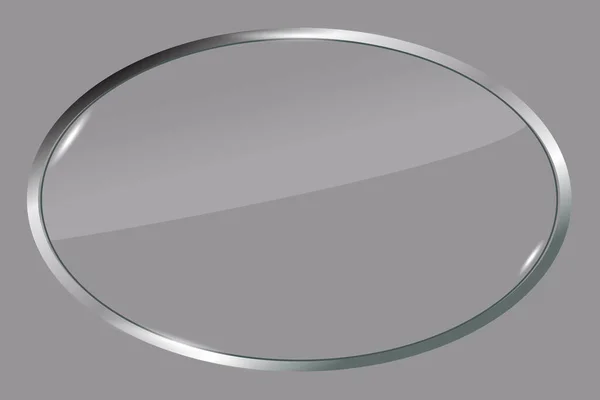 Vector Illustration Metal Oval Silver Badge Logo Gray Emblem Stock — Stock Vector