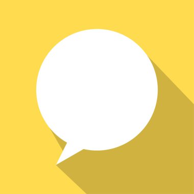 Konuşma balonu ikonu. Diyalog mesaj sembolü. Beyaz iletişim elementi. Vektör düz çizim. EPS 10.