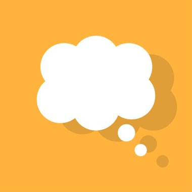 Düşünce balonu ikonu. Fikir bulut sembolü. Beyaz iletişim elementi. Vektör düz çizim. EPS 10.