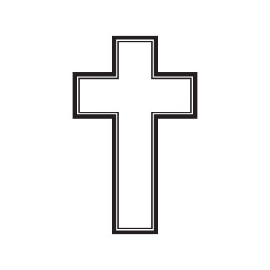 Hıristiyan haçı ikonu. Dini inanç sembolü. Kutsal ibadet işareti. Katı ruhsal amblem. EPS 10.