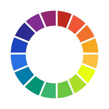 Renkli tekerlek diyagramı. Palet renk rehberi. Yaratıcı sanat illüstrasyonu. Spektrum Vektör çemberi. EPS 10.