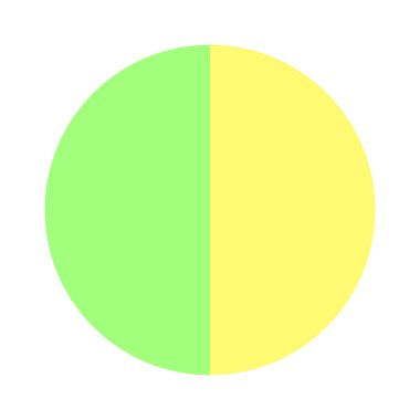 Yeşil sarı daire. Çift renklileri ayır. Vektör geometrik element. Soyut denge sembolü. EPS 10.