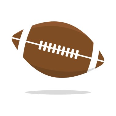 Amerikan futbol ikonu. Ragbi topu sembolü. Spor malzemeleri tasarımı. Vektör oyun nesnesi. EPS 10.
