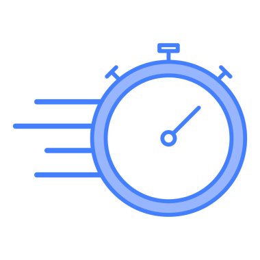 Hız kronometre sembolü. Hızlı hareket simgesi. Vektör zaman ölçümü. Son teslim tarihi grafikleri. EPS 10.