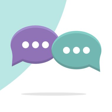 Konuşma baloncukları. İletişim sembolü. Çevrimiçi konuşma simgesi. Vektör mesajları illüstrasyonu. EPS 10.