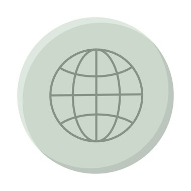 Küresel ağ küresi. Dünya gezegeni sembolü. Dünya çapında bağlantı simgesi. Vektör küre amblemi. EPS 10.