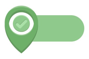 Yeşil harita iğnesi. İşaretleri kontrol et. Yer Seçme Vektörü. Navigasyon noktası amblemi. EPS 10.