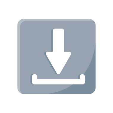 Sembol düğmesi indir. Dijital dosya transferi. Belge kaydetme simgesi. Vektör ok amblemi. EPS 10.