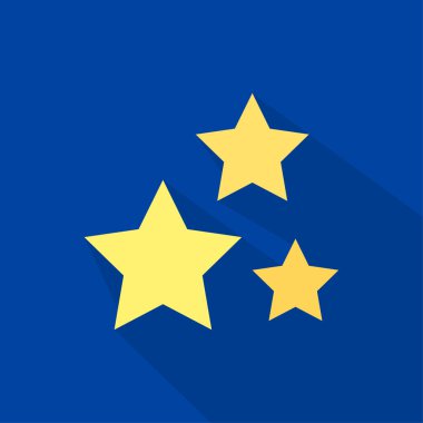 Yıldızlı gökyüzü simgesi. Üç yıldızlı sembol. Gece lambası çizimi. Vektör takımyıldızı amblemi. EPS 10.