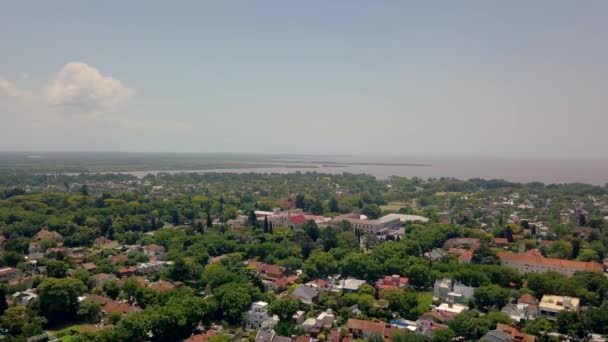 Air View Ένα Προάστιο Στο Μπουένος Άιρες Της Πόλης Κτίρια — Αρχείο Βίντεο