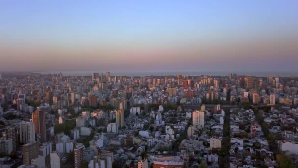 Verão Quente Vista Anoitecer Sobre Bairro Subúrbio Cidade Buenos Aires — Vídeo de Stock
