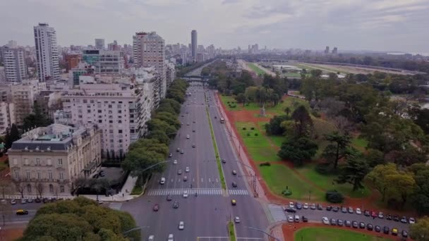 Street Avenue Con Coches Buenos Aires Argentina — Vídeos de Stock