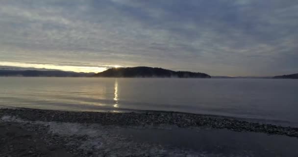 Вид Воздух Начинающийся Берегу Озера Нахуэль Huapi Барилоче Гор Маленький — стоковое видео