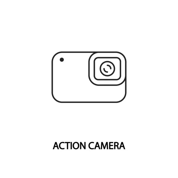 Icona linea action camera. Macchina fotografica per sport estremi — Vettoriale Stock