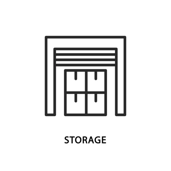 Storage line flat icon. Vector illustration warehouse. — Stock Vector