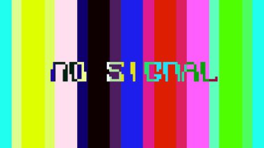 Arızalı arkaplanda sinyal iletisi yok, TV renk çubukları