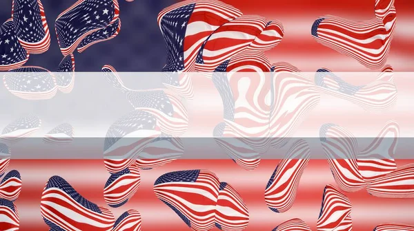 Usa Flagga Bakgrund Illustration Med Tomt Utrymme Banner Att Skriva — Stockfoto