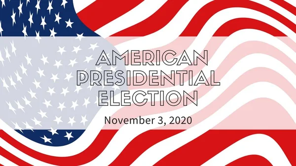2020年美国总统选举 11月3日 美国国旗 — 图库照片