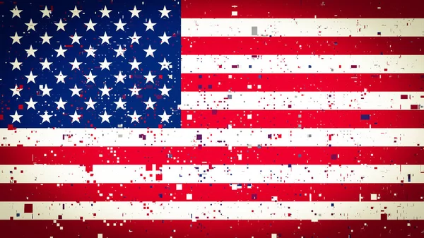 Amerikaanse Pixels Vlag Ontwerp Trendy Amerikaanse Achtergrond — Stockfoto
