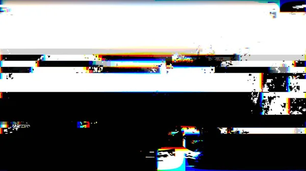 GLITCH etkisi rgb siyah ve beyaz geometrik şekiller, anaglyph 3d kabartma, TV