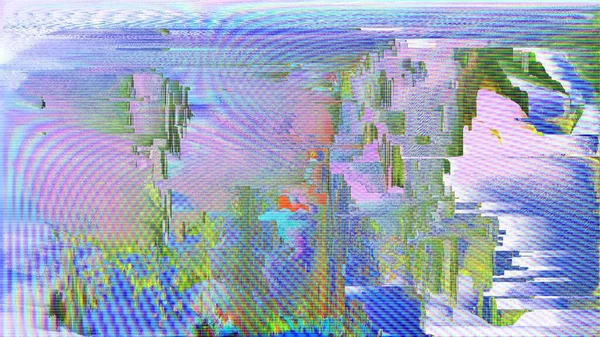 PIxels kusurlu dijital arıza 3d prizma renk yüzey ekranı, retro vintage