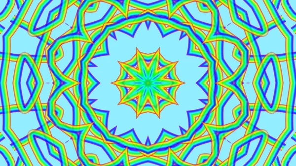 Artistic kaleidoscopic rainbow circles graphic, color gradient