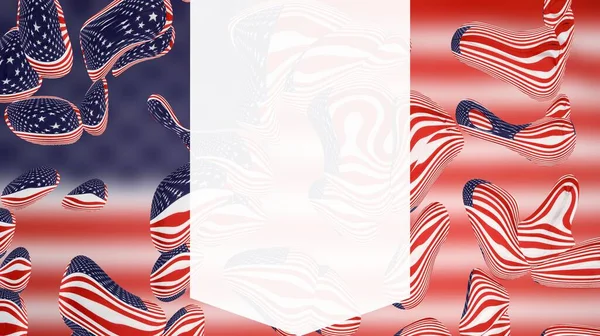 Illustrazione Dello Sfondo Della Bandiera Usa Con Banner Spazio Vuoto — Foto Stock