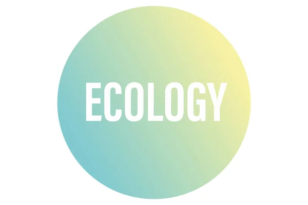 Word Ecology Okrągłym Kształcie Logo Miękkim Gradientowym Zielonym Żółtym Światłem — Zdjęcie stockowe